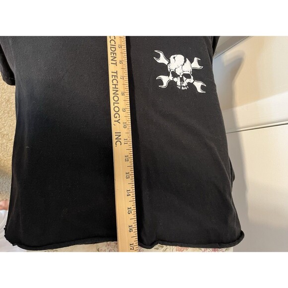 The Drive Clothing Skull Graphic Cropped T-Shirt Black Large Nobody Cares - Picture 6 of 7